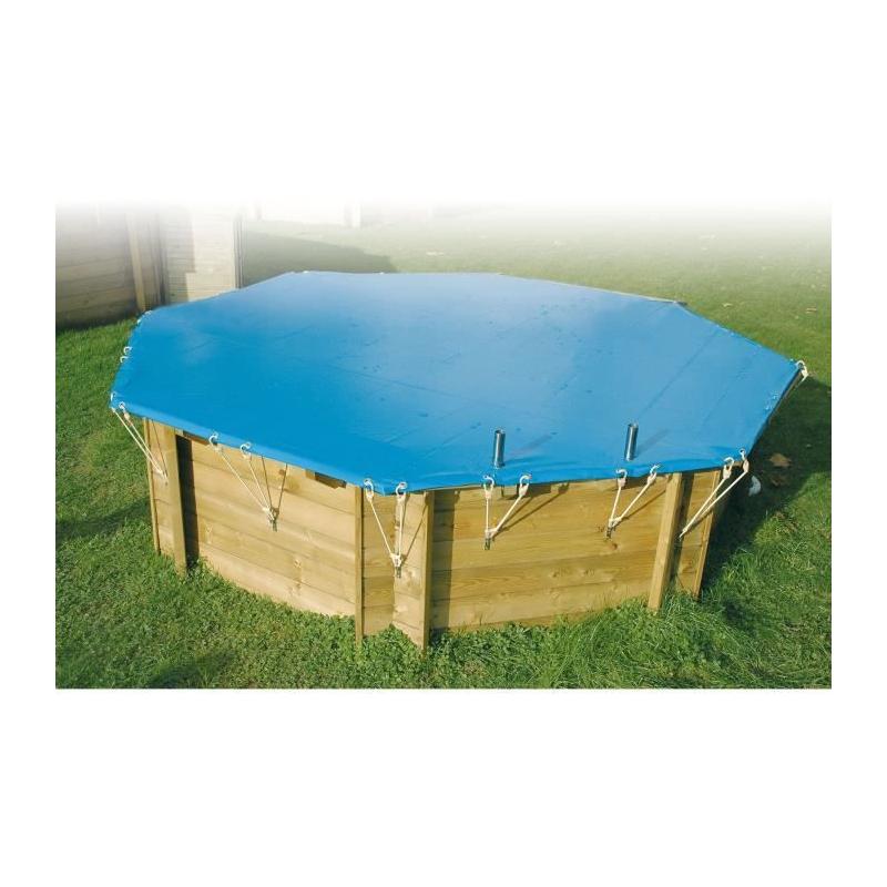 Bâche piscine bois UBBINK 400x610 - Épaisseur 550gr - NF P 90-308