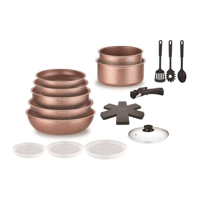 Ensemble de cuisine Arthur Martin AM5865 - 18 pièces - Poignée amovible