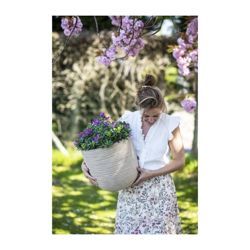 Pot de fleur boule - CAPI EUROPE - Terrazzo beige - 35 x 34 cm
