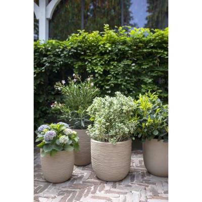 Pot de fleur boule - CAPI EUROPE - Terrazzo beige - 35 x 34 cm