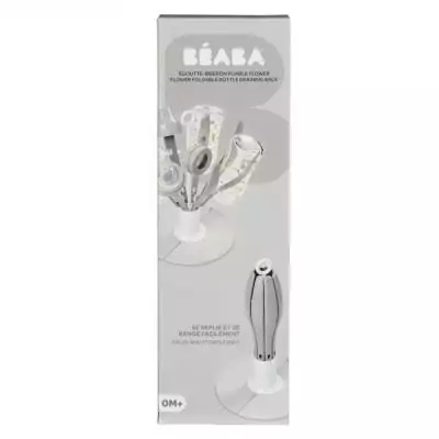 Égoutte-biberon pliable Béaba Flower Grey - Compact et pratique