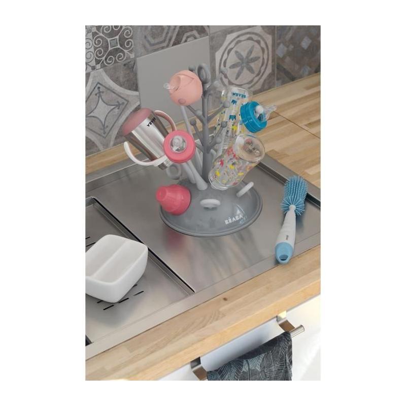 Egoutte Biberons arbre gris - Organisation pratique pour biberons