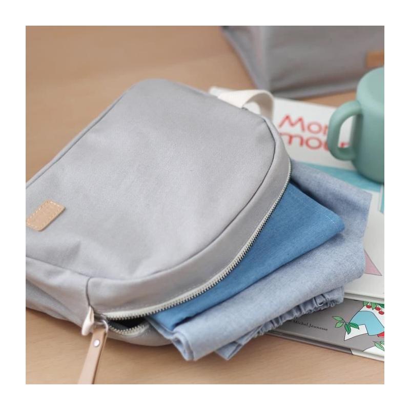 Trousse de toilette bébé BEABA en canvas gris perle