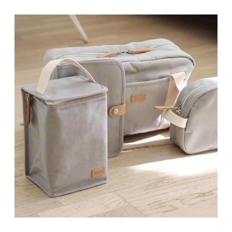 Pochette repas bébé isotherme, gris perle - Idéale pour les repas de bébé