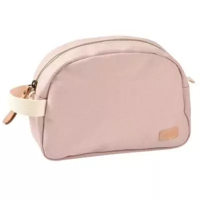 Trousse de toilette bébé canvas rose poudré - Set de soin