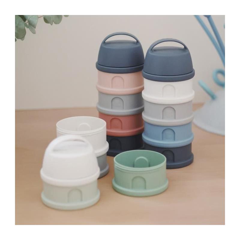 Boîte doseuse BEABA 4 compartiments, gris minéral / bleu