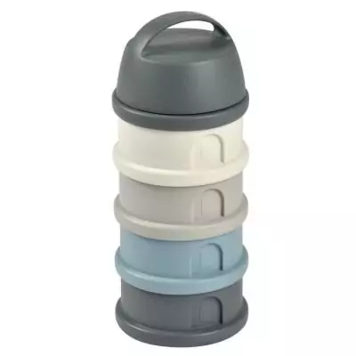 Boîte doseuse BEABA 4 compartiments, gris minéral / bleu