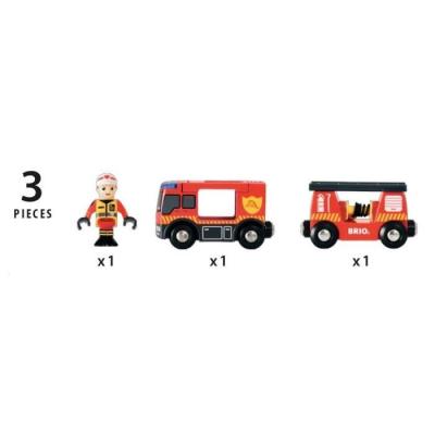Camion de Pompiers Son et Lumière BRIO - Ravensburger: Lance à incendie