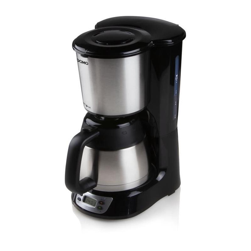 Cafetière filtre DOMO DO709K: 1000W, 1L, 8 tasses, LCD - Inox