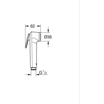 Pommeau de douche GROHE Vitalio - Technologie anti-brûlure - 1 jet