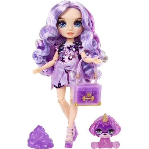 Rainbow High Poupée Mannequin avec Kit de Slime et Animal de Compagnie - Violet (Violet) - Poupée Pailletée 28 cm avec Kit de