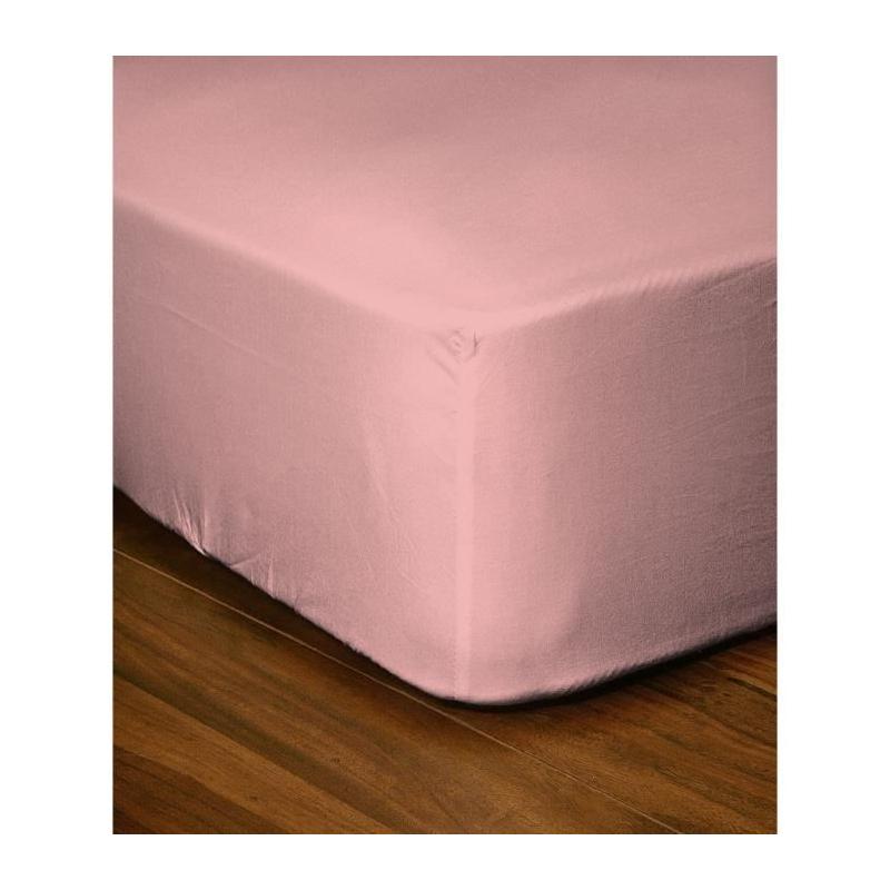 Drap-housse Rose - LOVELY HOME - LH71630 - 180x200+25 cm