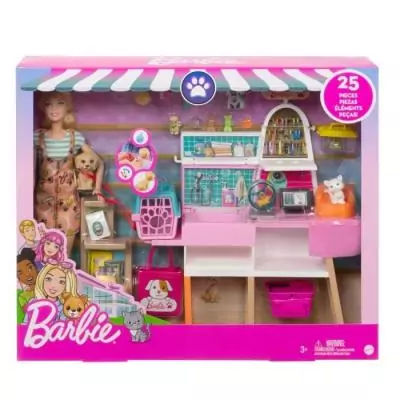 Découvrez BARBIE Barbie et son Animalerie : Dimensions du colis 33x40x8 cm