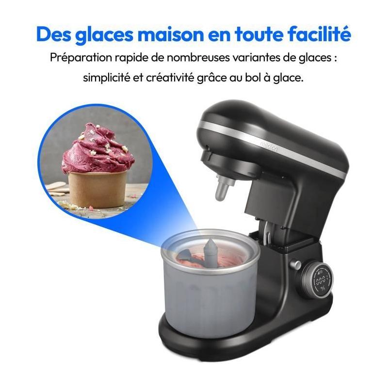 Robot pâtissier MEDION MD18420 1200W 5L Noir - Bol à glace