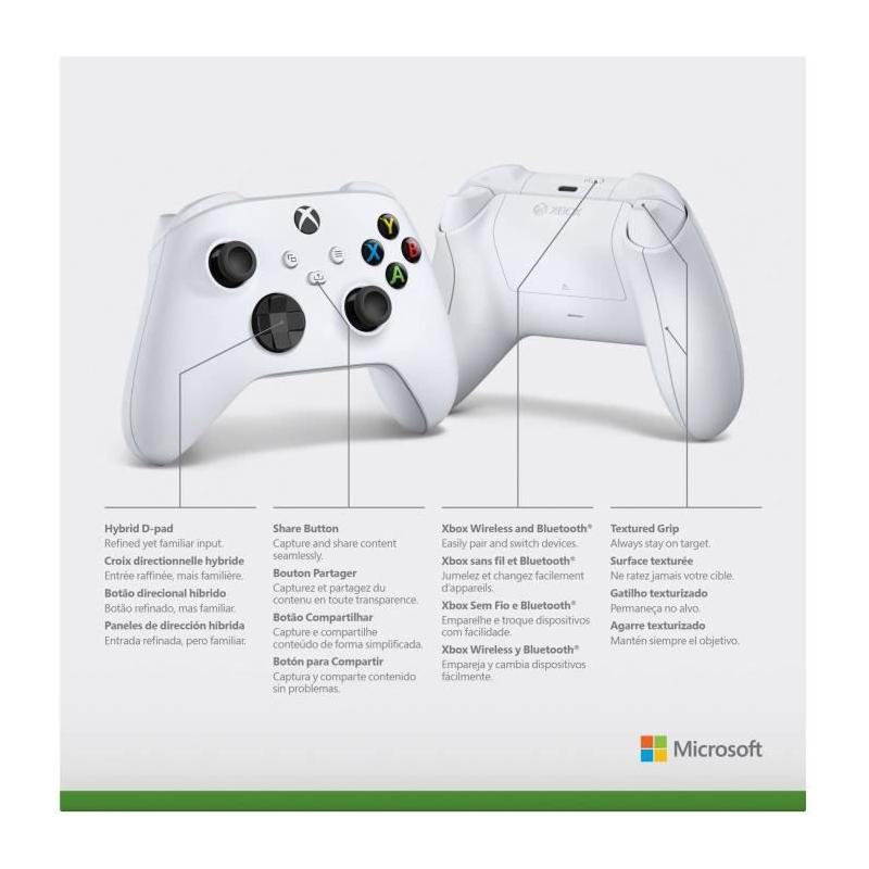 Manette Xbox sans fil Robot White - Dimensions compactes 