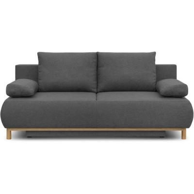 Banquette convertible 3 places MIKA - Gris tendance - Rangement intégré