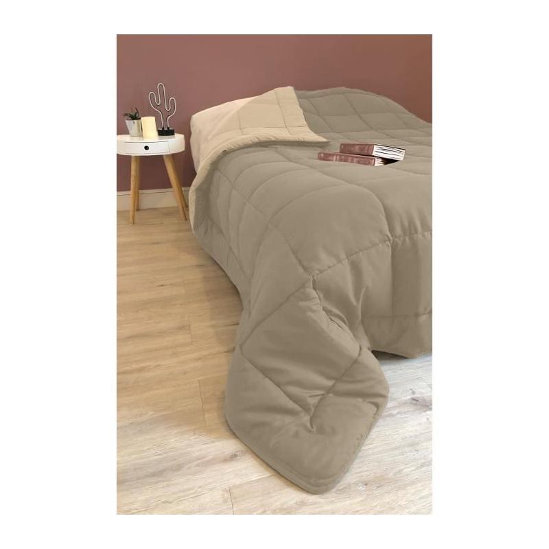 Couette chaude Microfibre 400g/m² Taupe & Lin 240x260cm - Confort d'hiver