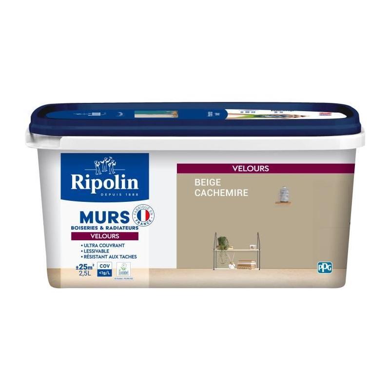 Peinture Velours Beige Cachemire 2,5L - RIPOLIN | Déco Murs & Boiseries