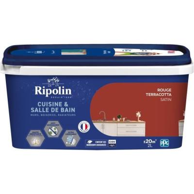 Peinture RIPOLIN 2L Cuisine et bain - Rouge Terracotta
