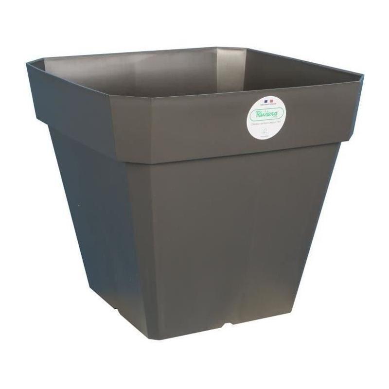 Jardinière carrée Riviera 40x40 cm - Gris pailleté