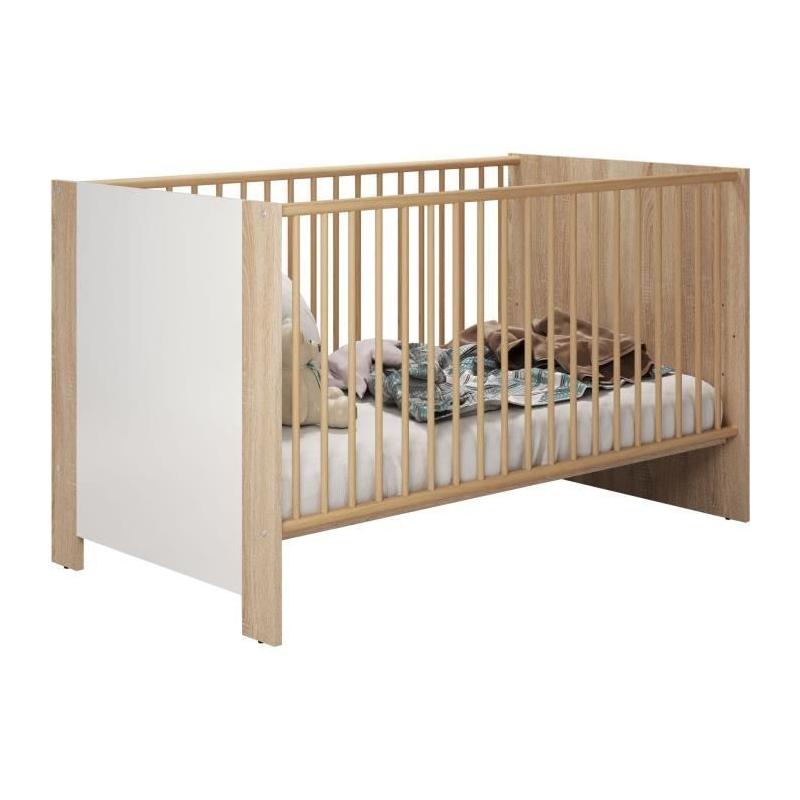 Ensemble chambre bébé PIA - Chêne Sonoma et Blanc - Éco responsable