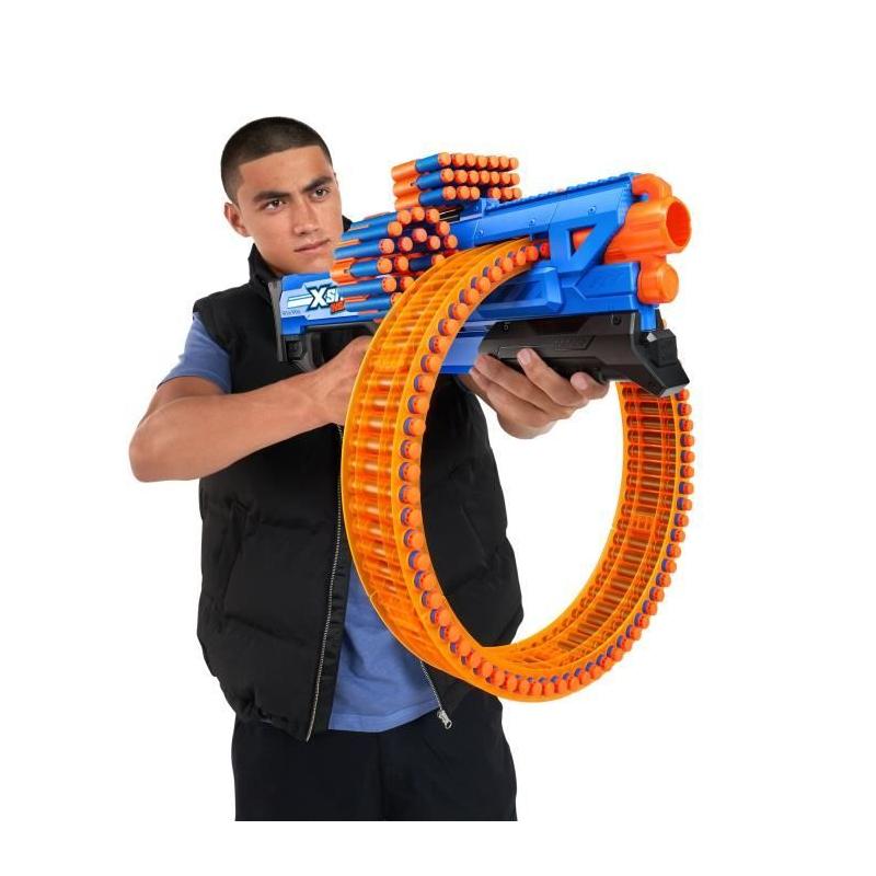 Blaster Rotatif ZURU XSHOT Insanity Mad Mega Barrel - 72 fléchettes, portée 27m