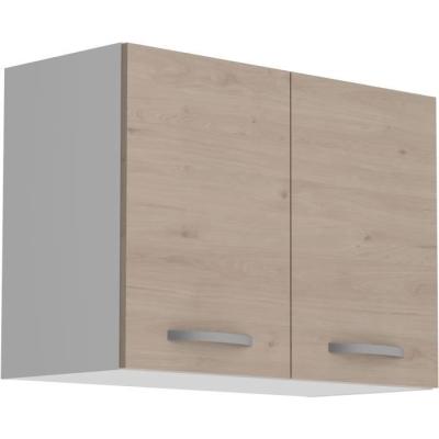 Meuble haut 2 portes Oslo - Chene Jackson - L 80 x P 36 x H 58 cm