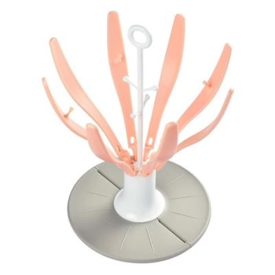 Egouttoir Biberon Pliable Fleur Rose - Pratique et Compact