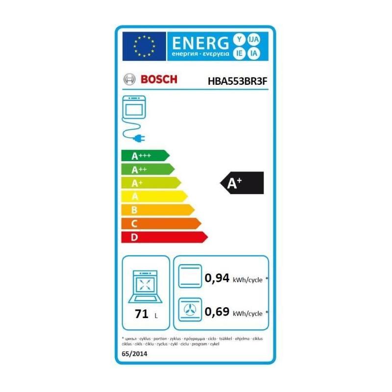 Four encastrable Bosch Serie 4 - Inox - Chaleur tournante - 71 L