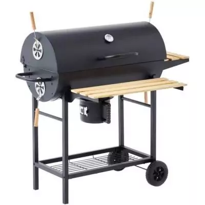 Barbecue à charbon MIKE - 2 grilles chromées - Noir