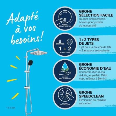 Colonne de douche GROHE Vitalio Comfort 250 - Economie d'eau