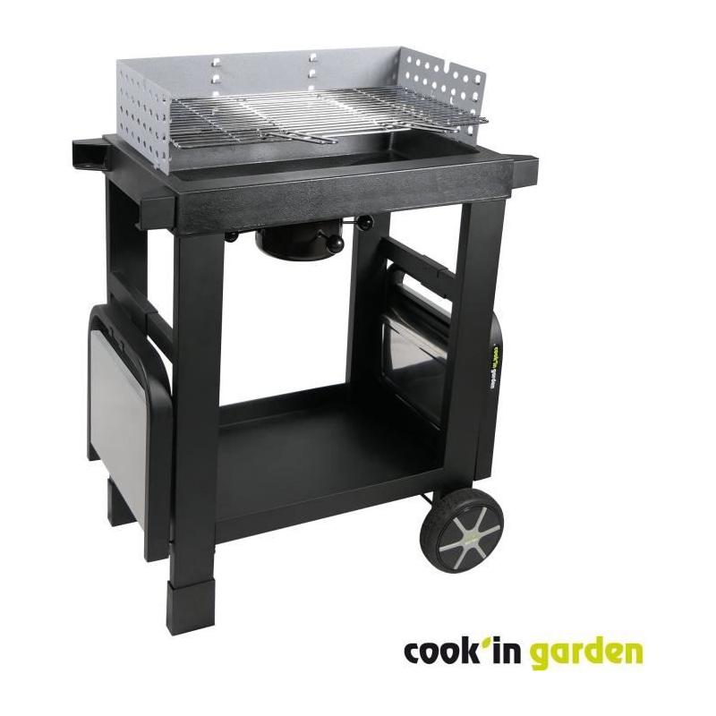 Barbecue au charbon de bois COOK'IN GARDEN EASY 60 - Noir - Compact et Facile à Utiliser