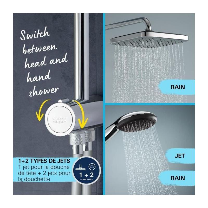 Colonne de douche GROHE Vitalio Start System 250 - Économie d'eau / Chromé