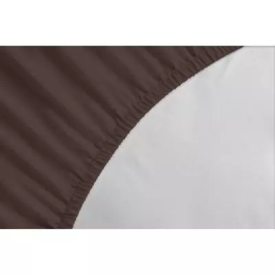 Drap-housse Marron 160x200+35 cm - Plus responsable Drap-housse Marron 160x200+35 cm - Plus responsable