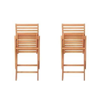 Lot de 2 chaises de jardin pliantes en Acacia FSC 57 x 46,5 x 90 cm