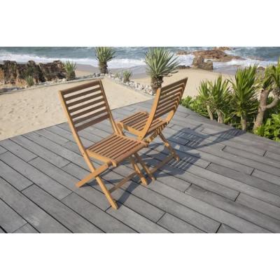 Lot de 2 chaises de jardin pliantes en Acacia FSC 57 x 46,5 x 90 cm