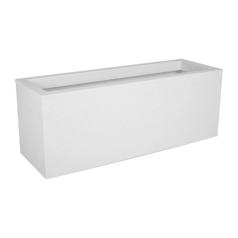Jardinière EDA PLASTIQUE Balconnière Graphit Up 25L Blanc cérusé