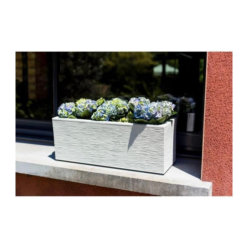 Jardinière EDA PLASTIQUE Balconnière Graphit Up 25L Blanc cérusé