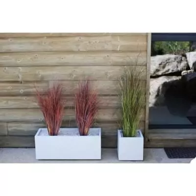 Jardinière Graphit Up Blanc cérusé - 57 L - Fabriqué en France