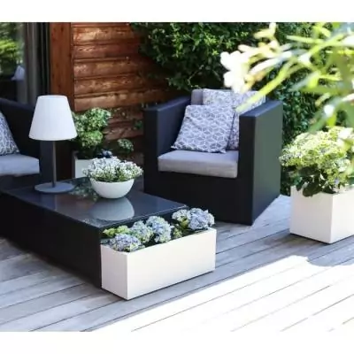 Jardinière Graphit Up Blanc cérusé - 57 L - Fabriqué en France