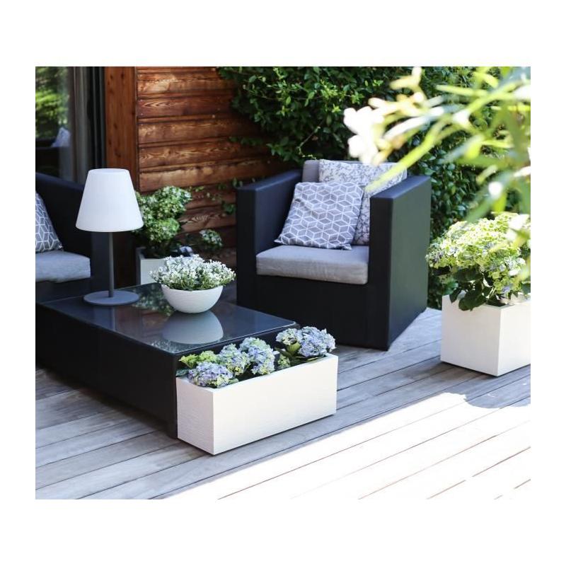 Jardinière Graphit Up Blanc cérusé - 57 L - Fabriqué en France