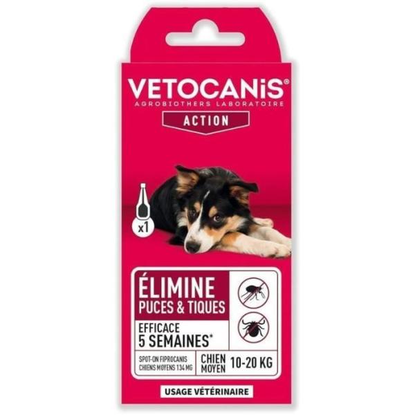 VETOCANIS Pipette Spot-on Fipronil - Pour chien moyen