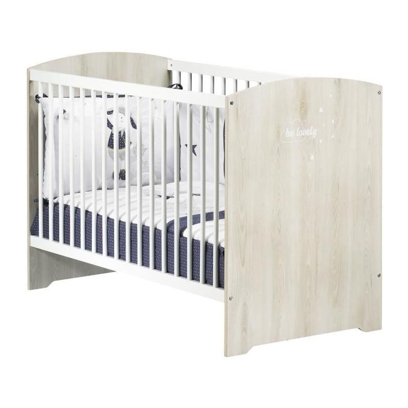 Chambre bébé complète - Lit 120x60 et commode à langer - BABY PRICE - SMILE - Hêtre cendré
