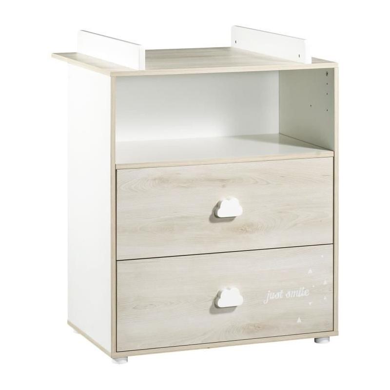 Chambre bébé complète - Lit 120x60 et commode à langer - BABY PRICE - SMILE - Hêtre cendré