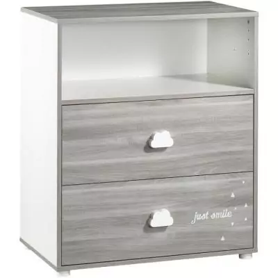 Chambre bébé complète - Lit 120x60, commode à langer et armoire - BABY PRICE - SMILE - Chêne silex Chambre bébé complète - Lit 120x60, commode à langer et armoire - BABY PRICE - SMILE - Chêne silex