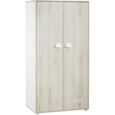 Chambre bébé complète - Lit 120x60, commode et armoire - BABY PRICE - SMILE - Hetre cendré