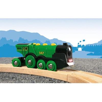 Locomotive Verte Puissante à Piles - BRIO - Circuit de train en bois