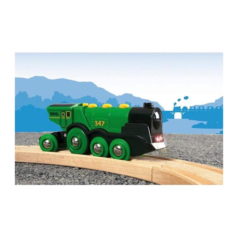 Locomotive Verte Puissante à Piles - BRIO - Circuit de train en bois