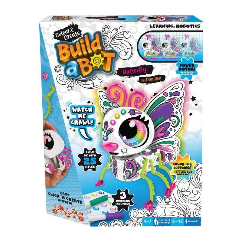 Papillon Robot interactif à construire et colorier - CRAYOLA - 4 ans