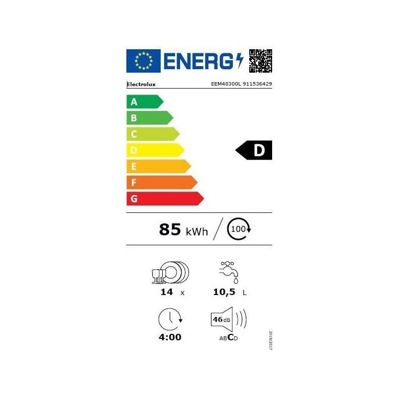 Lave-vaisselle encastrable Electrolux EEM48300L - 14 couverts - Silencieux - Spacieux